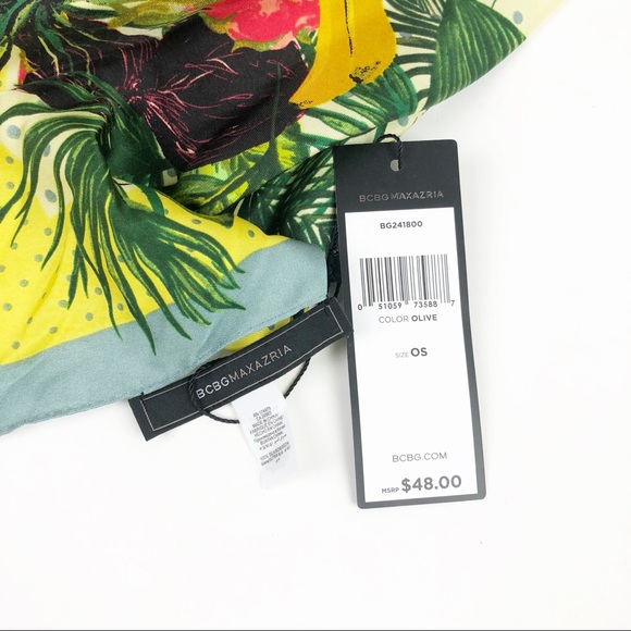 BCBGMAXAZRIA Pure Silk Summer Square Scarf O124 - Picture 3 of 3